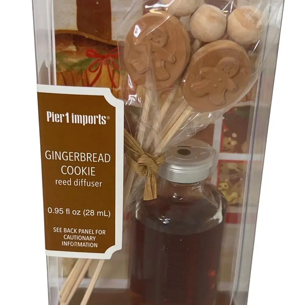 Pier 1 Gingerbread Cookie Reed Diffuser New In Box Holiday Scent 0.95 fl oz